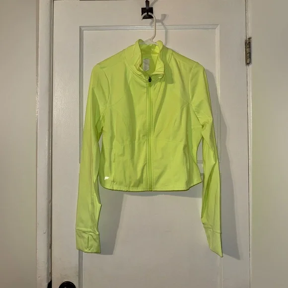 Fabletics Perfect Storm Cropped Train Jacket Sz Large